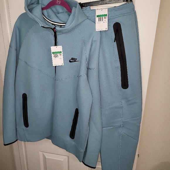 Nike Tech Light Blue Hoodie and Joggers Set - Picture 1 of 1